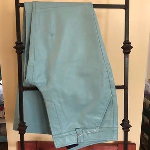 100% Genuine BLUE Leather Pants